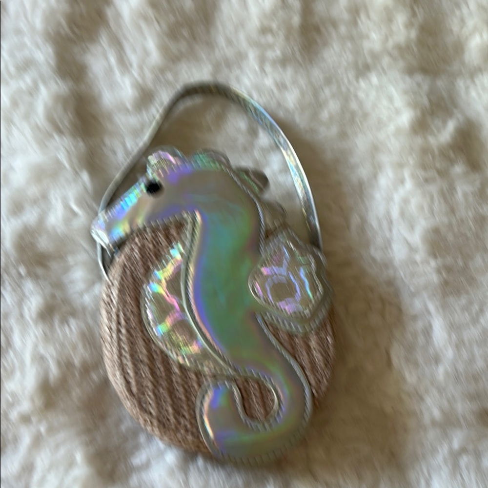 Holographic Seahorse Woven Bag